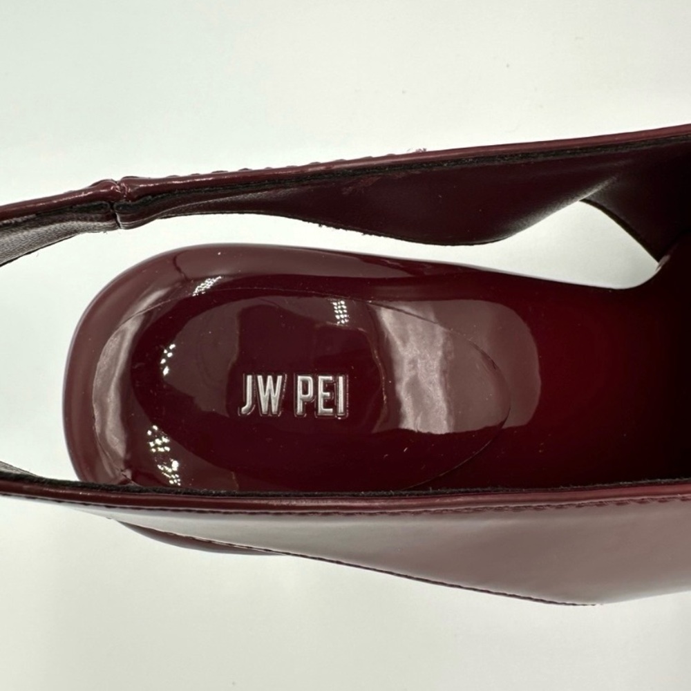 JW PEI New Vivovr Burgundy Heel Slingback Pumps Size 8 - Picture 10 of 14